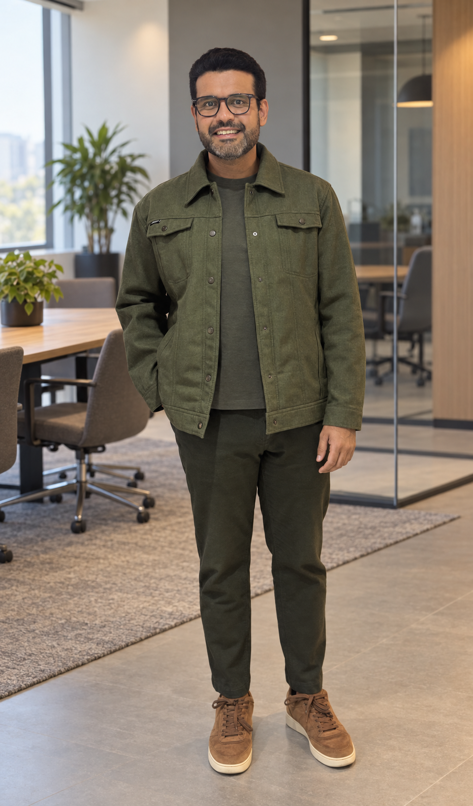 Henrique Marques em um ambiente corporativo